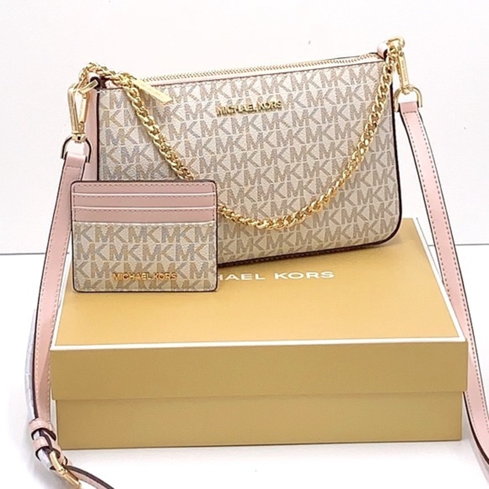 MICHAEL KORS GIFTABLE SHOULDER BAG & CARD HOLDER BOXED SET POWDER BLUSH … - Picture 2 of 16